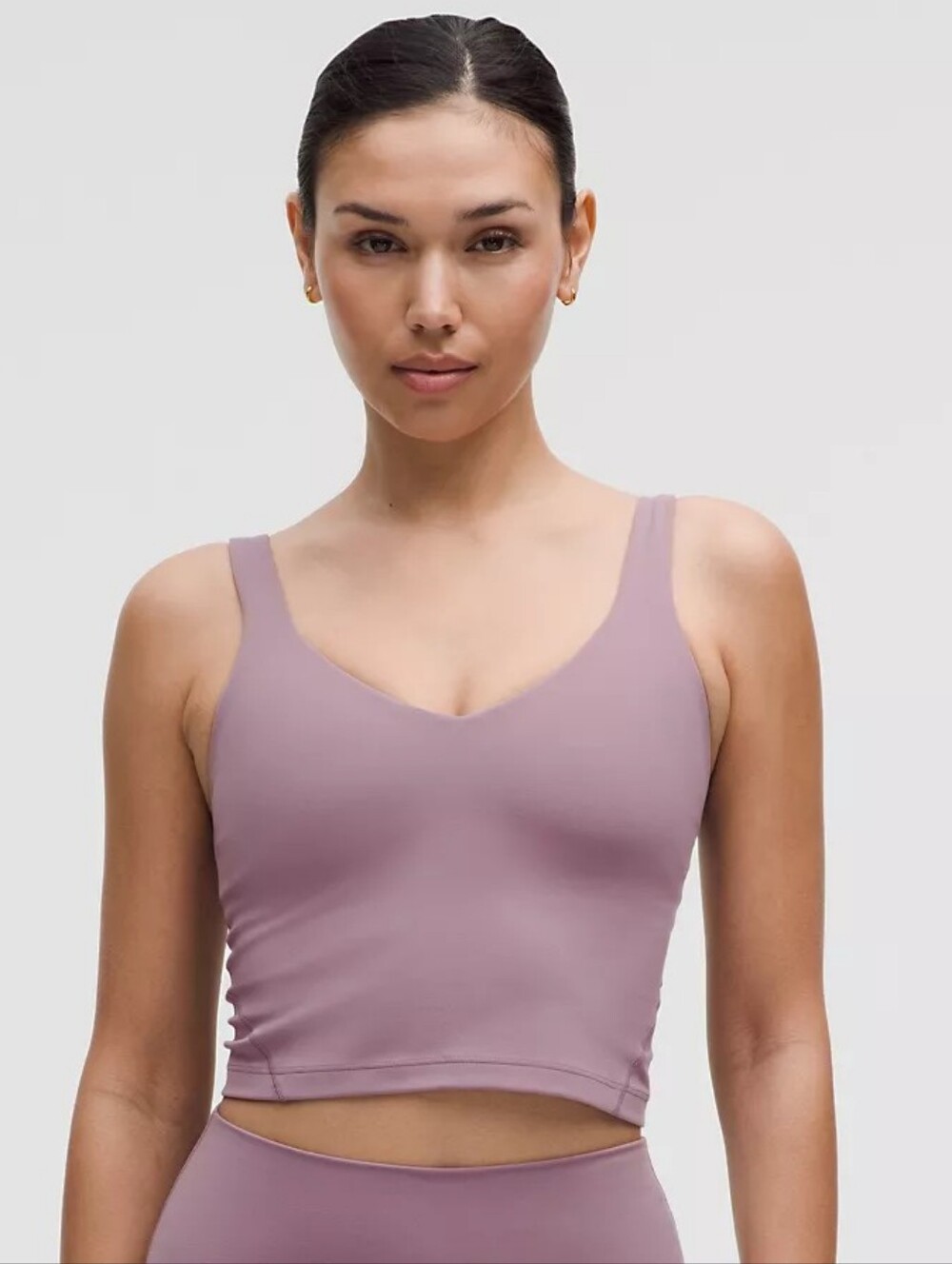 Lululemon Athletica V‑Neck Crop Tank in Dusty Mauve Size 0